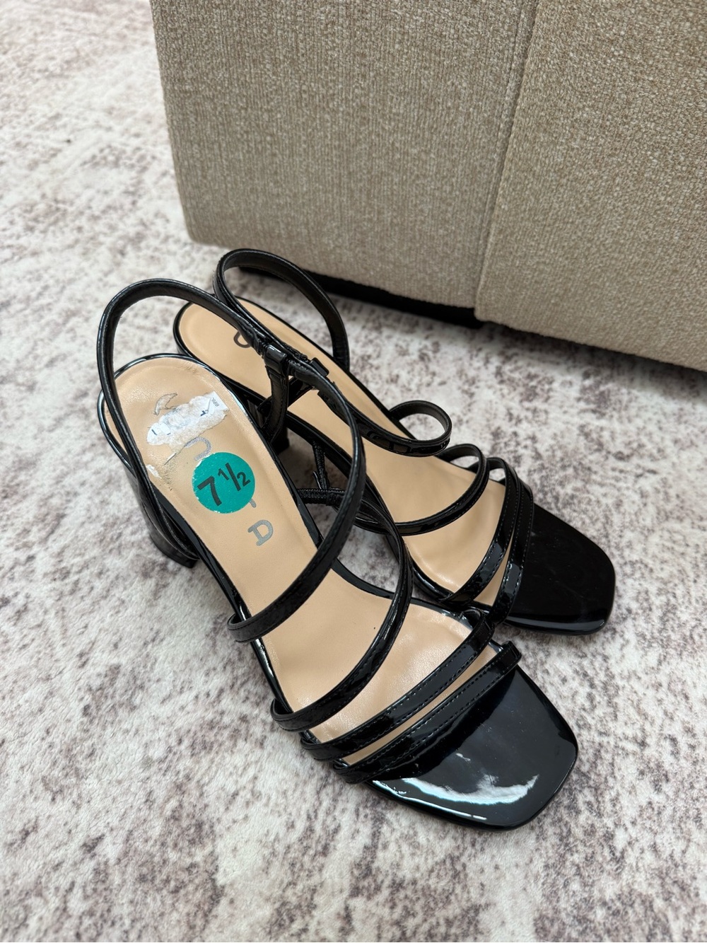Black Strappy Heels - Women's